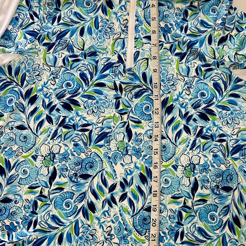 Blue Graphic Polo athletic pullover with Long Sleeves. Light comfortable wear. - Picture 7 of 7